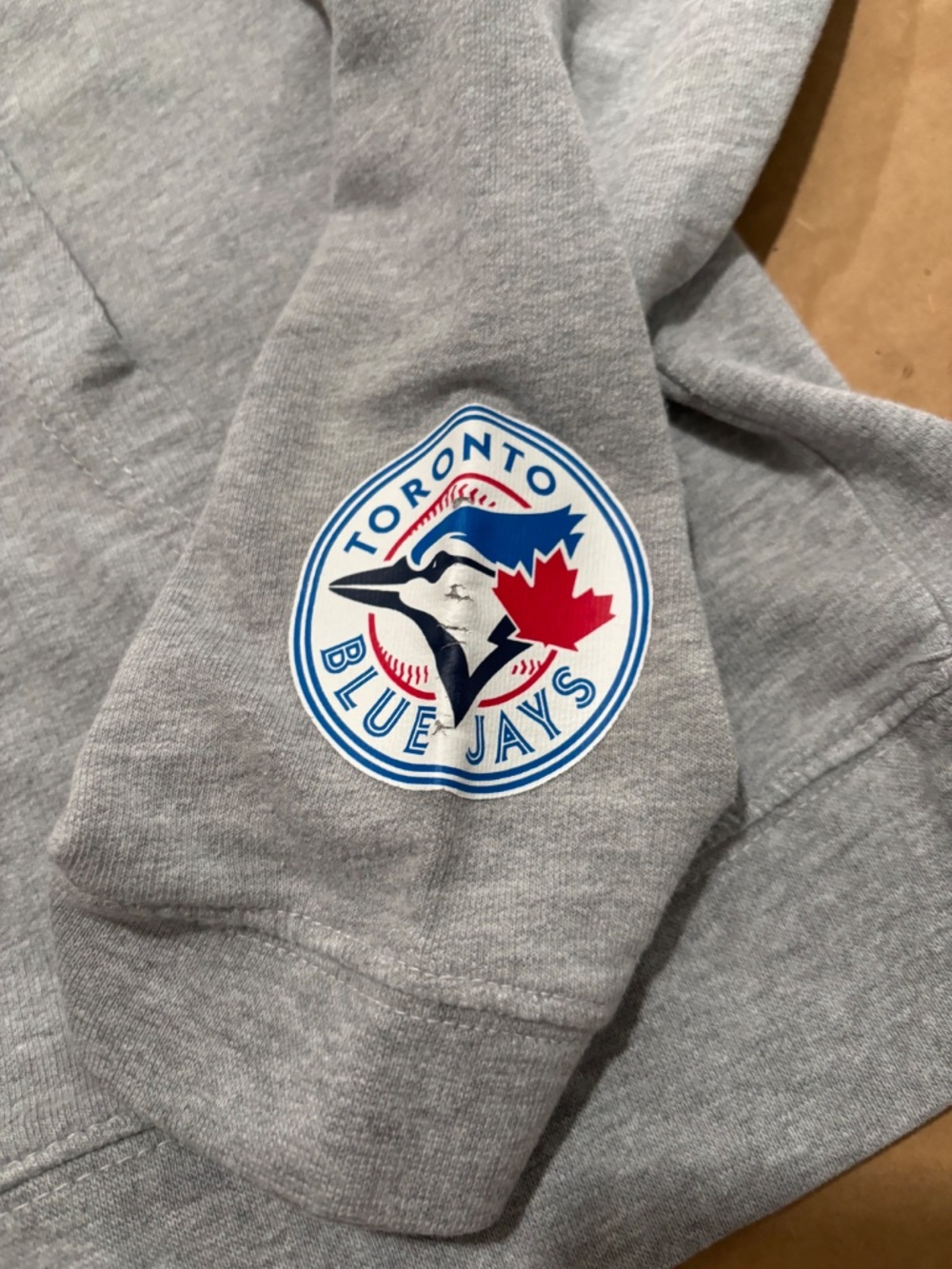 Toronto Blue Jays Womens Grey Pullover Hoodie Size Medium MLB Graphic Sweatshirt - Picture 2 of 8